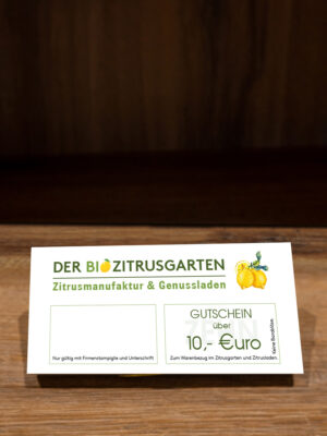 Gutschein Zitrusgarten 10 Euro